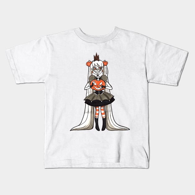 Pumpkin Queen Kids T-Shirt by LittleGreenHat